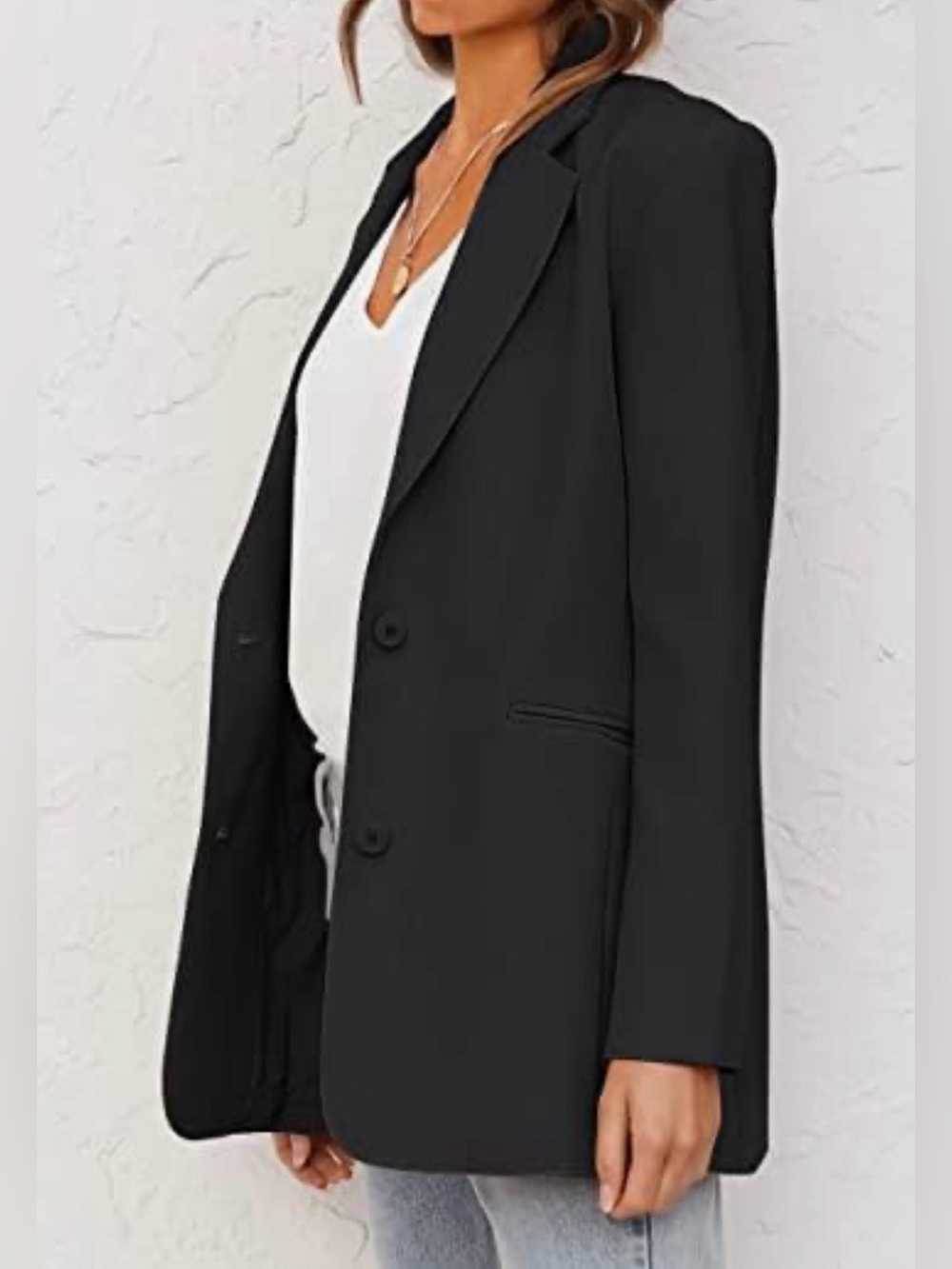 MEROKEETY- Women Casual
Blazer Long Sleeve Lapel
Button Front XL Black